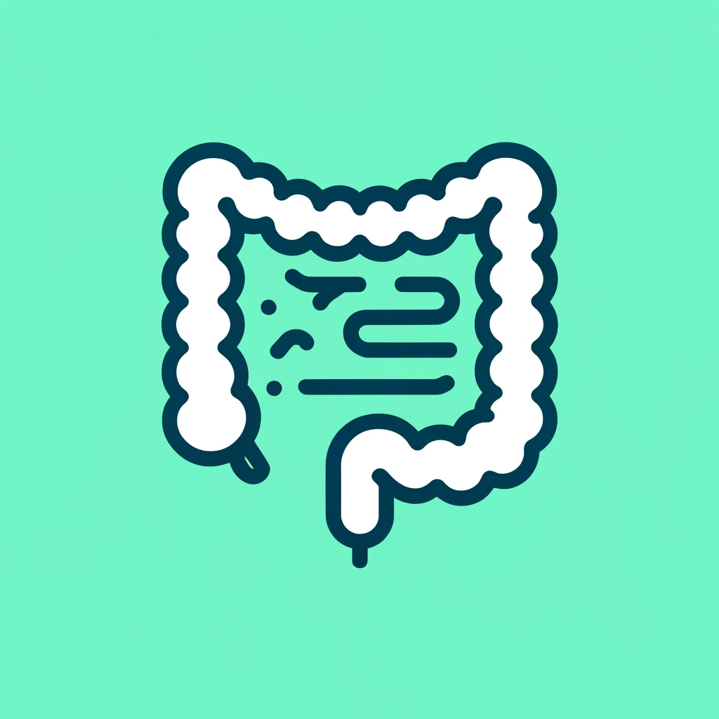 DALL·E 2024 06 01 08.39.35 An image with a 75 solid color background teal 25C0B8 featuring a simple relevant object such as an illustration of the small intestine with no