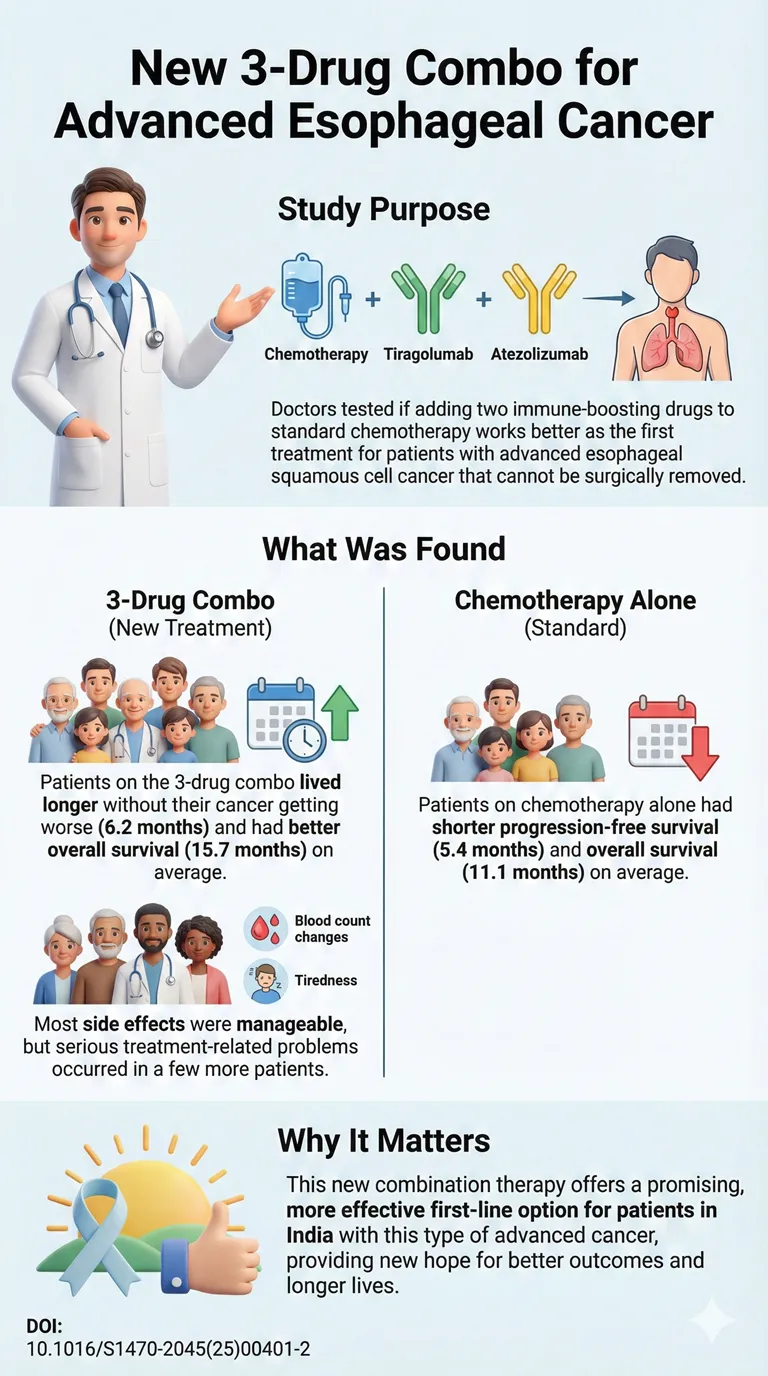 Tiragolumab plus atezolizumab and chemotherapy as first-line treatment for patients with unresectable oesophageal squamous cell carcinoma DOI 10.1016S1470-2045(25)00401-2