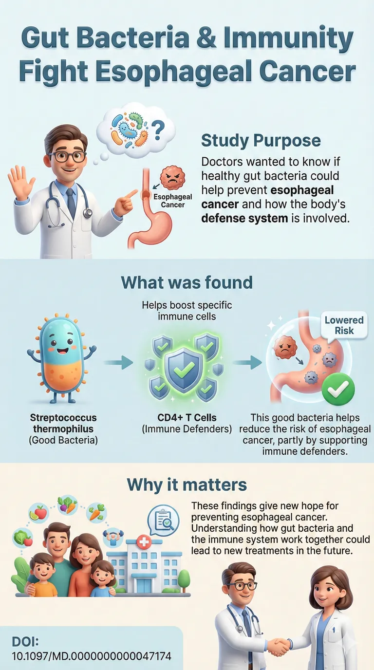 Mendelian randomization study of the role of TD CD4+ T cells in the association between Streptococcus thermophilus and esophageal cancer.DOI 10.1097MD.0000000000047174