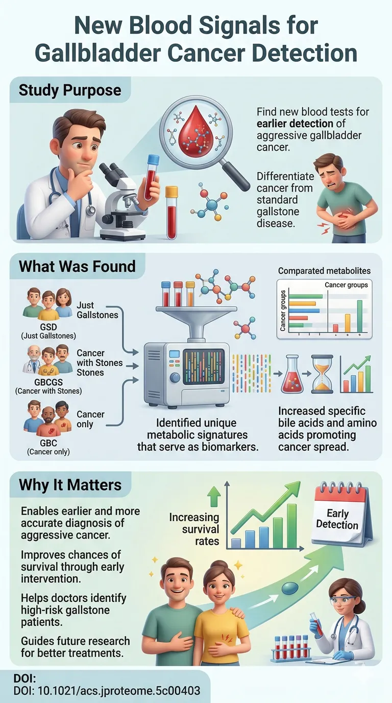 Untargeted Serum Metabolomics Reveals Differential Signatures in Gallstone-Associated and Gallstone-Free Gallbladder Cancer Variants. DOI 10.1021acs.jproteome.5c00403
