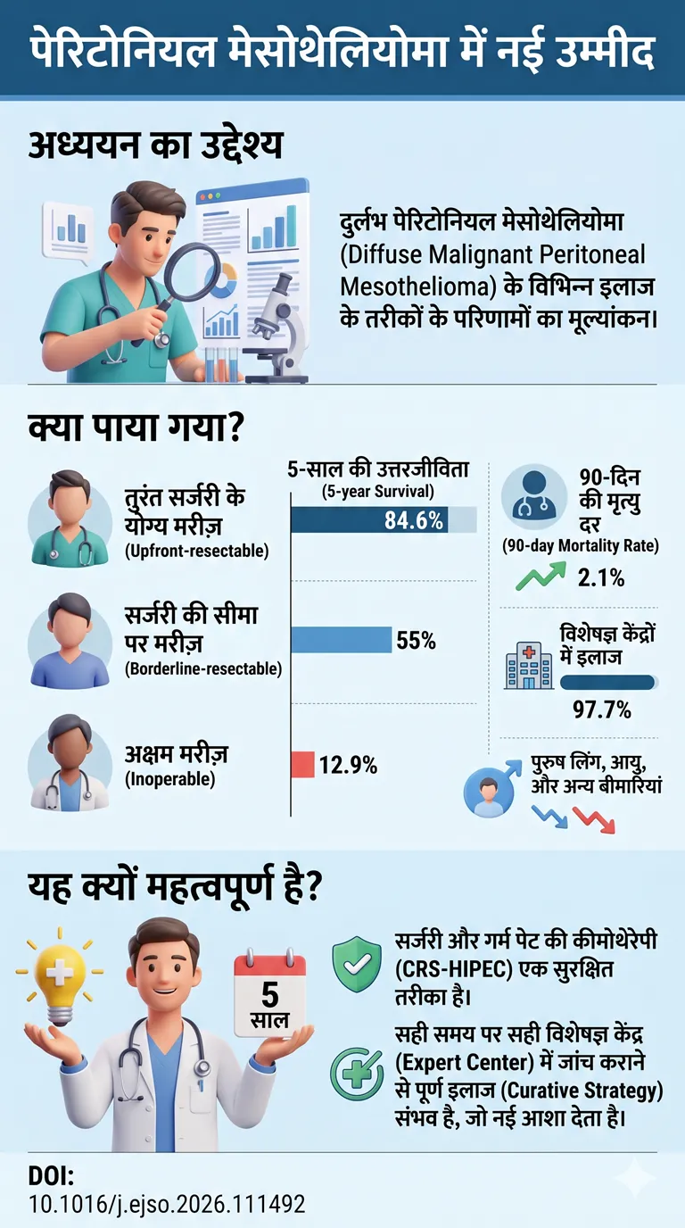 पेट के कैंसर के दुर्लभ प्रकार पेरिटोनियल मेसोथेलियोमा के इलाज--DOI 10.1016j.ejso
