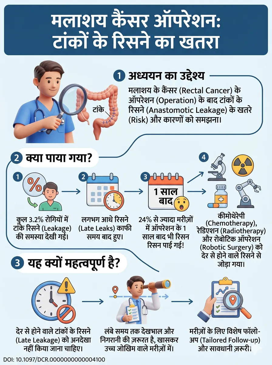 Dr Harsh Shah - Best Doctor For CancerTreatment in Ahmedabad, India 41 मलाशय के कैंसर के ऑपरेशन के बाद टांके रिसने (Anastomotic Leakage) का खतरा और सावधानी- Late Anastomotic Leakage Factors.-DOI 10.1097DCR.00000000000041
